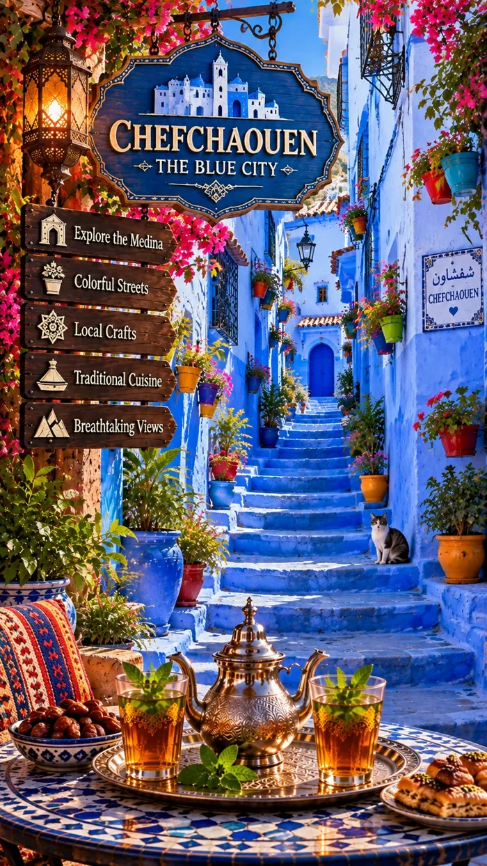The blue streets and tea tables of Chefchaouen