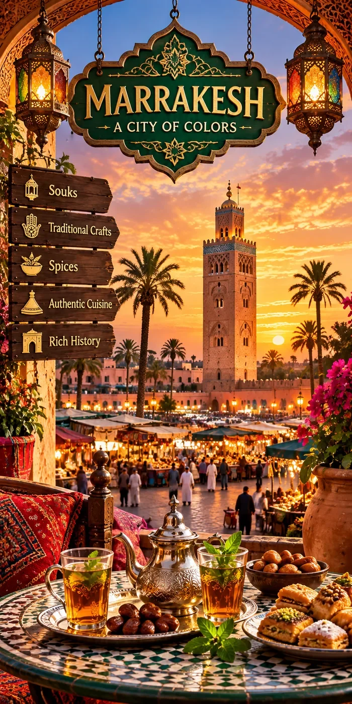 Marrakech’s golden sunset and bustling square